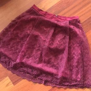 Forever 21 + Burgundy Lace A-Line skirt